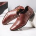 Men Breathable Pointed Head Comfy Slip  On Business Dress Shoes