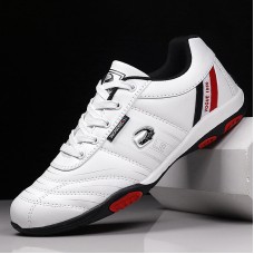 Men Daily Lace Up Casual Stitching Microfiber Leather Shoes