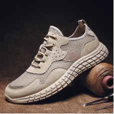 Men Mesh Suede Splicing Non Slip Breathable Sport Casual Shoes