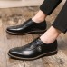 Men Brogue Craved Pointed Toe Spicing Dress Shoes