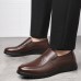 Men Round Toe Comfort Slip On Business Casual Loafers Cotton Shoes