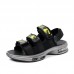 Men Daily Cushioned Hook Loop Triple Band Sport Sandals