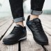 Men Running Lace Up Casual Sport PU Leather Shoes