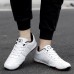 Men Daily Lace Up Casual Stitching Microfiber Leather Shoes